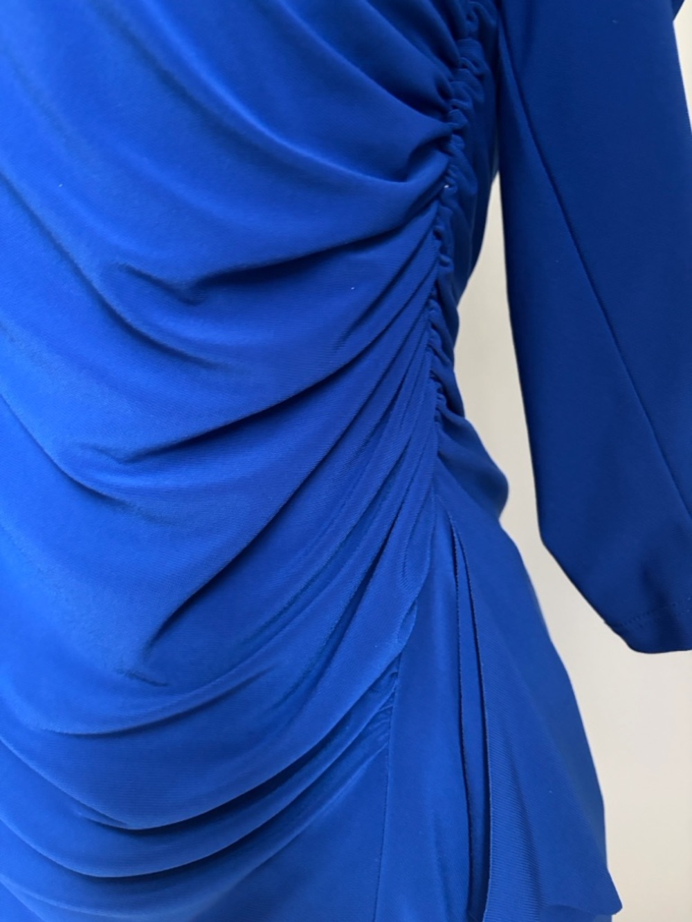 Frank Lyman Design Royal Blue Draped Midi Dress SIZE 16 - Picture 12 of 13